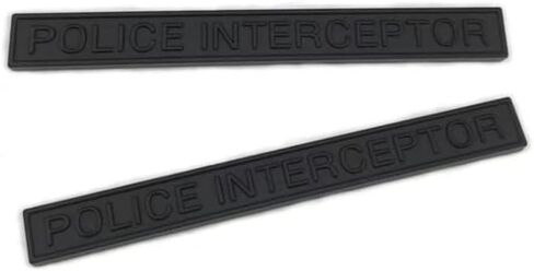 2 Pcs 3D Metal Police Intercept Emblem Car Police Badge Fender Suitcase Sports Badge Self-Adhesive Logo nameplate Replacement Piece Coupe Sticker (Black) in Saudi Arabia