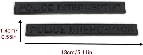 2 Pcs 3D Metal Police Intercept Emblem Car Police Badge Fender Suitcase Sports Badge Self-Adhesive Logo nameplate Replacement Piece Coupe Sticker (Black) in Saudi Arabia