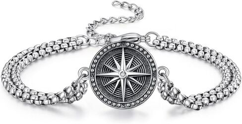 KINGWHYTE St Michael/St Christopher Bracelet Sterling Silver Men Adjustable Bracelet Religious Protection Jewelry Amulet Gift for Men Women with 7+2 Inch Stainless Steel Chain in Saudi Arabia