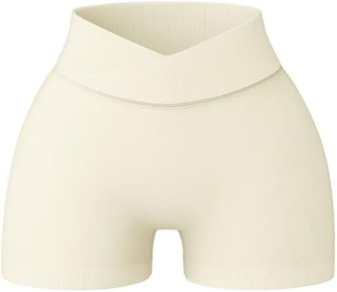 Vertvie Gym Shorts Womens Scrunch Butt Lifting Workout Shorts Crossover High Waisted Seamless Booty Biker Yoga Shorts in Saudi Arabia
