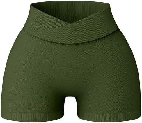 Vertvie Gym Shorts Womens Scrunch Butt Lifting Workout Shorts Crossover High Waisted Seamless Booty Biker Yoga Shorts in Saudi Arabia