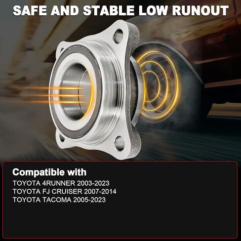Pair 515040 Front Wheel Bearing Hub Assembly Compatible with Toyota 4Runner 2003-2023, for Toyota FJ Cruiser 2007-2014, for Toyota Tacoma 2005-2023 Hub Beaaring Kit, 4 Lug in Kuwait