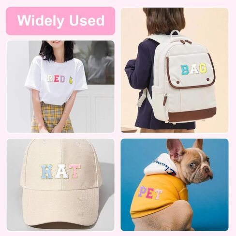 52 Pcs Iron On Letter Patches Colorful Chenille Embroidered Patches with Gold Glitter Border Sew On for Clothes Backpacks Bags Jacket Halloween Christmas Stockings DIY in Saudi Arabia