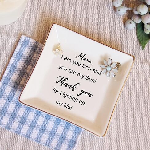 Gifts for Mom from Daughter Son, Mom Birthday Gifts, Mothers Day Mom Gifts, Love you Mom Ring Dish for Rings Earrings Necklace Jewelry Dish Key Bowl, Christmas Thanksgiving Gifts for Mom in Saudi Arabia