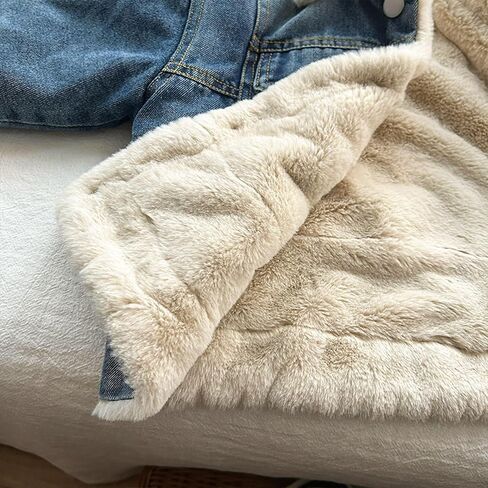 Toddler Baby Girl Boy Denim Jackets with Fleece Lined Winter Thicken Coats in Saudi Arabia