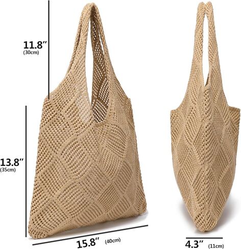 Crochet Tote Bags Summer Beach Bag for Women Vacation Mesh Knit Bag Hippie Bag in Saudi Arabia