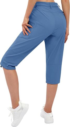 TACVASEN Women's Hiking Pants Cargo Capris Lightweight Water Resistant Quick Dry Casual Joggers Outdoor Zipper Pockets in Kuwait