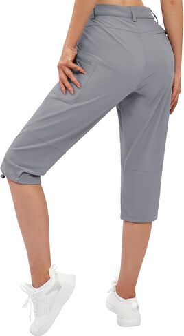 TACVASEN Women's Hiking Pants Cargo Capris Lightweight Water Resistant Quick Dry Casual Joggers Outdoor Zipper Pockets in Kuwait