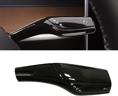Compatible with Tesla Model 3 Model Y Column Gear Shift Cover Lever Steering Wheel Interior Protection Accessories(Carbon Fiber Pattern) in Kuwait