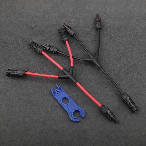 Solar Panel Connectors 3 to 1 Y Branch PV Connector Kit 1 Pair Solar Parallel Adapter 30A IP67 Waterproof Solar Panel Splitter Cable for RVs Roof (M/FFF, F/MMM) in Kuwait