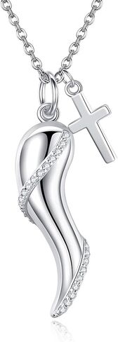 قلادة على شكل قرن إيطالي من الفضة الإسترليني على شكل قرن إيطالي قلادة على شكل قرن حسن الحظ قلادة تميمة إيطالية مجوهرات للنساء هدايا in Kuwait