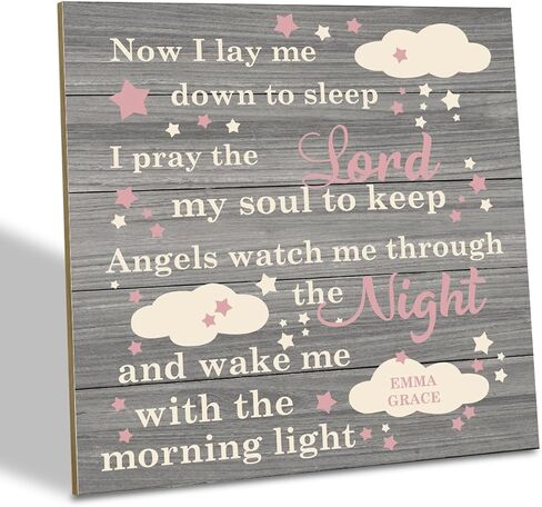 علامة الحب، لوحة خشبية للطاولة مقاس 6.2 * 6.2 بوصة، ديكور حضانة للفتيات، صلاة وقت النوم للفتيات، ديكور غرفة الابنة، ديكور منزلي دافئ، ديكور طاولة بجانب السرير، هدية عيد الميلاد، الآن أضعني للنوم in Kuwait