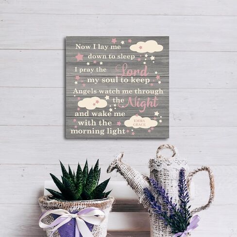 علامة الحب، لوحة خشبية للطاولة مقاس 6.2 * 6.2 بوصة، ديكور حضانة للفتيات، صلاة وقت النوم للفتيات، ديكور غرفة الابنة، ديكور منزلي دافئ، ديكور طاولة بجانب السرير، هدية عيد الميلاد، الآن أضعني للنوم in Kuwait