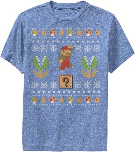 Nintendo Mario Christmas Boys Short Sleeve Tee Shirt in Saudi Arabia