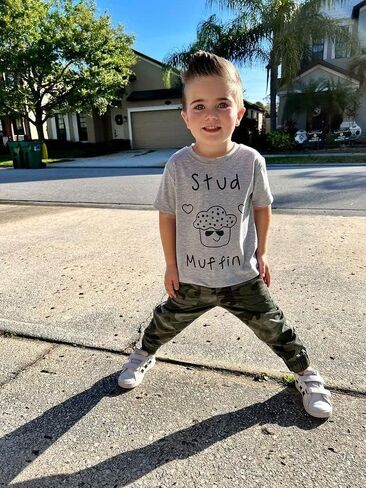 Unique Baby Boys Stud Muffin Valentine's Day Shirt (8) Gray in Kuwait