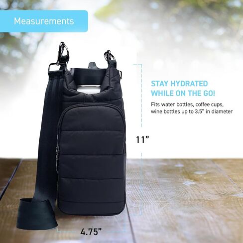Original HydroBag | Quilted Water Bottle Holder with Strap | Tote Bottle Carrier Crossbody Bag with Pockets in Saudi Arabia