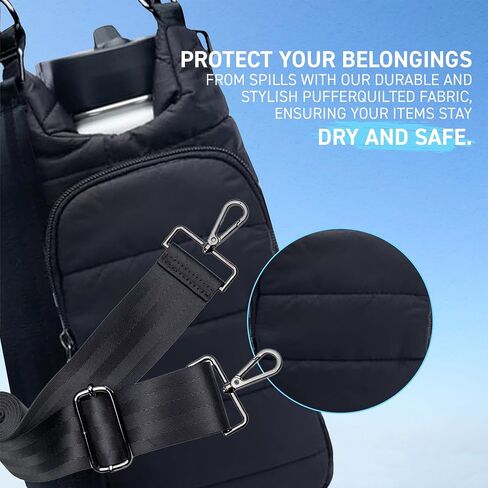 Original HydroBag | Quilted Water Bottle Holder with Strap | Tote Bottle Carrier Crossbody Bag with Pockets in Saudi Arabia