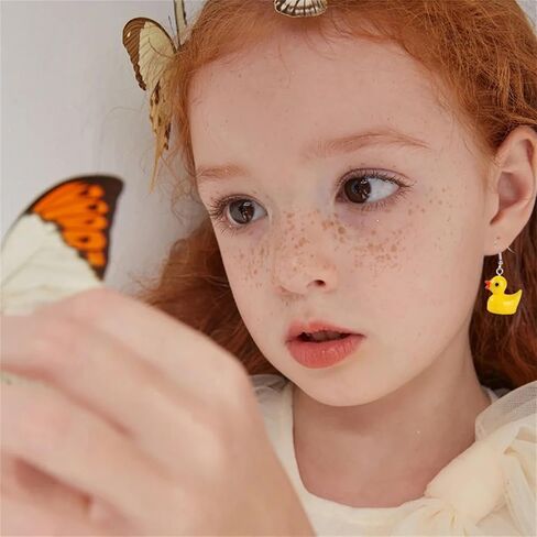 Dreuyet 6 Pairs Duck Earrings Set for Women Unique Cute Rubber Duck Dangle Earrings Lovely Animal Drop Earrings Statement Charming Jewelry Gift in Saudi Arabia