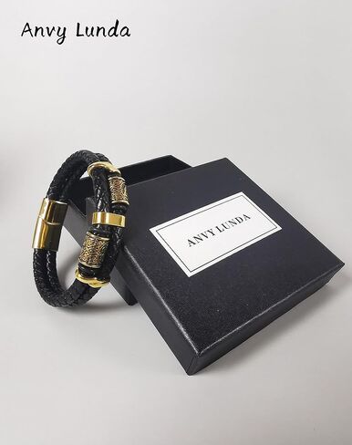 Viking Compass Celtic Knot Mens Bracelet, 316L Stainless Steel Double Row Cuff Bracelets for Men, Braided Leather Punk Gothic Wristband Jewelry in Kuwait