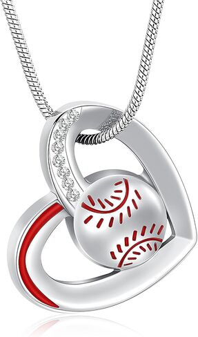 Cremation Jewelry Baseball/Tennis Racket/Volleyball/Golf/Basketball/Football/Soccer Necklace Sport Necklace With Mini Keepsake Urn Memorial Ash Jewelry in Saudi Arabia