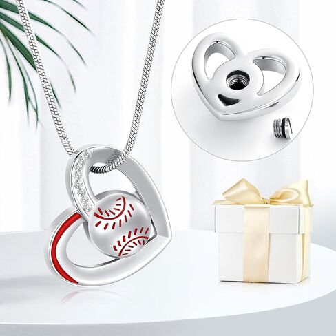 Cremation Jewelry Baseball/Tennis Racket/Volleyball/Golf/Basketball/Football/Soccer Necklace Sport Necklace With Mini Keepsake Urn Memorial Ash Jewelry in Saudi Arabia