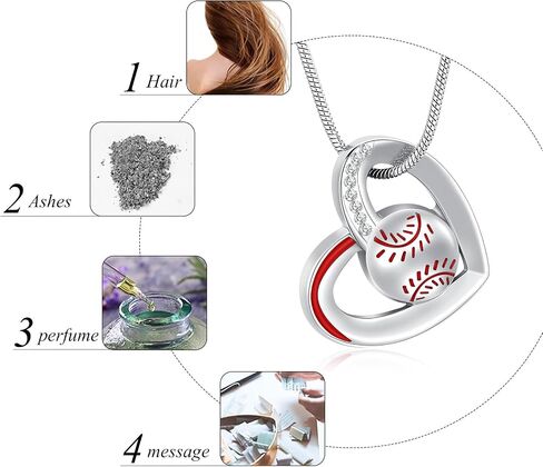 Cremation Jewelry Baseball/Tennis Racket/Volleyball/Golf/Basketball/Football/Soccer Necklace Sport Necklace With Mini Keepsake Urn Memorial Ash Jewelry in Saudi Arabia