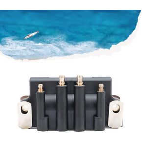 583740 18-5170 Dual Plug Wire Outboard Ignition Coil Compatible with Johnson Evinrude OMC1987-1999 2hp - 175hp 0583740 183-3740 583298 879614, ZZYR