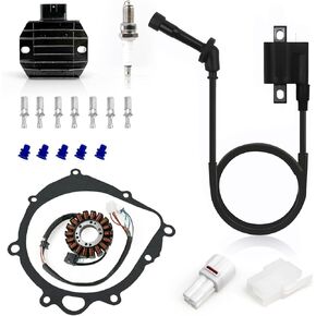 Regulator Rectifier Ignition Coil Stator Magneto Cover Gasket Spark Plug For Suzuki Quadsport Z400 LTZ400 2003-2008 Quadsport Z400 LTZ400Z 2004 2008 33410-09F00 32101-07G00 32800-05F20 11483-07G00
