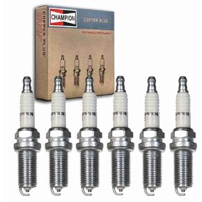 6 pc Champion Copper Plus Spark Plugs compatible with Volvo S80 3.0L 3.2L L6 2007-2015
