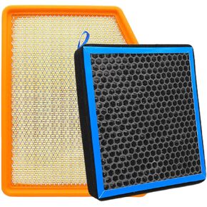 Engine & Cabin Air Filter Kit for 2020-2024 Chevy Silverado 1500 2500 3500,2019-2024 GMC Sierra,2021-2024 GMC Yukon/GMC Yukon XL/Chevy Tahoe/Chevy Suburban/Cadillac Escalade,replace 84121219 13508023