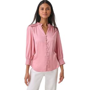 Karl Lagerfeld Paris Women's Soft Long Sleeve Everyday Fashion Sport Blouse, Shell Pink, Large