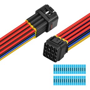 16Pin 14AWG Waterproof Plug Connector Pigtail Cable Fits for All Kinds of Lighting System (16 Pin)