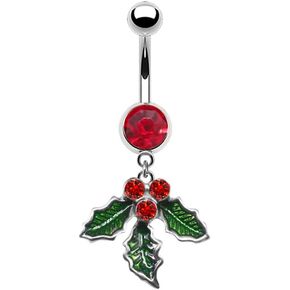 14G Cute Christmas Element Dangle Belly Button Ring 316L Surgical Steel Christmas Tree Hat Jingle Bells Snowflake Socks Belly Navel Rings Xmas Belly Piercing Jewelry for Women in Kuwait