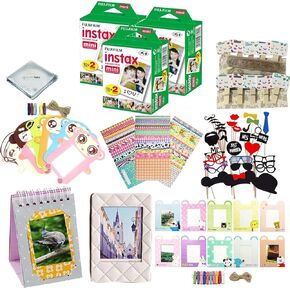 Fujifilm instax Mini 8,9,11,12, Camera Accessory KIT Includes - Fuji Instant Film 20 Sheets + Premium Over 60 PCS Bundle for fujifilm instax Mini Films