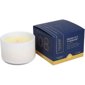 Trapp - No. 8 Fresh Cut Tuberose - 3.75 oz. Small Poured Candle - Aromatic Home Fragrance with Floral Scent of French Tuberose, Heady White Florals, & Fresh Green Notes Notes - Soy Wax Blend