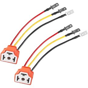 2PCS Ceramic H4 9003 HB2 Wiring Harness Socket, Heat-Resistant Pigtail Adapter for Car Headlights and Fog Lights, Pigtail Socket Female Plug