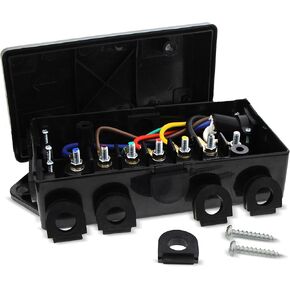 ABN Electrical Wire Connector Junction Box 1-Pack Trailer, Camper, RV Light 7 Gang/Pole Automotive Wiring Rewiring
