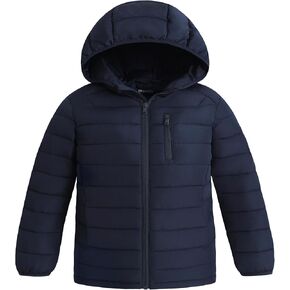 wantdo Boy's Winter Coat Lightweight Puffer Jacket Waterproof Hooded Outerwear