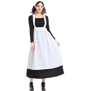 Colonial Prairie Dress Women,Pioneer Dress Women with Apron and Scarf,American Historical Costume Women