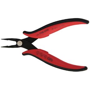 Hakko CHP PNB-2005 Long-Nose Angled Pliers, Pointed Nose, Flat Outside Edge, 45-Degree Angled Serrated Jaws, 32mm Jaw Length, 1.2mm Nose Width, 3mm Thick Steel