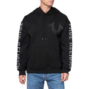 True Religion Men's Relaxed Studded Pullover Hoodie