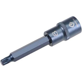 uxcell 1/2" Drive x M12 (12mm) Triple Square Spline Bit Socket, S2 Steel Bits, CR-V Sockets 4" Length (for Hand Use Only)