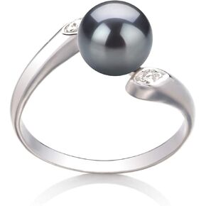 Dana Black 6-7mm AAA Quality Freshwater 925 Sterling Silver Cultured Pearl Ring For Women