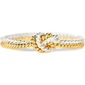 STORYJEWELLERY Best Friend Ring, 925 Sterling Silver Friendship Knot Ring for Women, Gift Jewelry Ring for Best Friends, Bff Ring for Besties, Sisters Ring