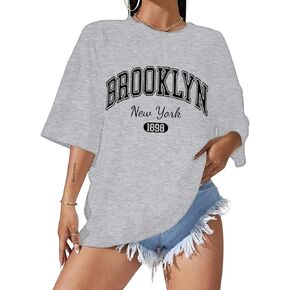 Hilinker Women's Oversized Graphic Tees Summer Casual Loose Short Sleeve T Shirts