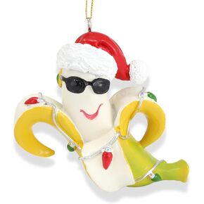 Cool Banana Christmas Tree Ornament, Funny Hanging Seasonal Decoration, 3.75 Inches