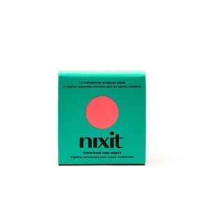 nixit Menstrual Cup Wipes | Feminine Cleansing Wipes for Period Cups & Vulvas | Fragrance-Free | pH Balanced | Biodegradable | Plant-Based & Vegan | 15 On-The-Go Individually Wrapped Wipes