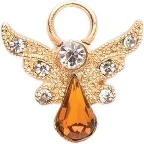 Roman Birthstone Angel Pin November Citrine