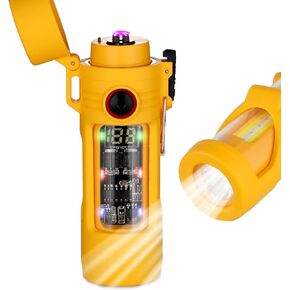 EDC Electric Arc Lighter Flashlight Rechargeable Camping Gear Lighter Windproof Waterproof Plasma Lighters with 3 Brightness Levels, 6 COB Modes for Family Friends