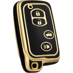 for Toyota Key Fob Cover, Soft TPU Protection Key Fob Case Fit for Toyota Camry Corolla RAV4 Avalon Highlander Prius Venza Smart Remote Car Key Holder Accessories (Silver Black) in Kuwait